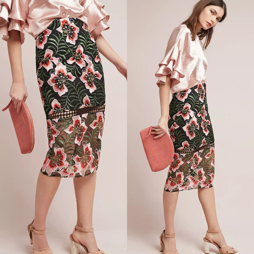 Anthropologie VONE Deutzia Lace Pencil Skirt – Sold Out Online